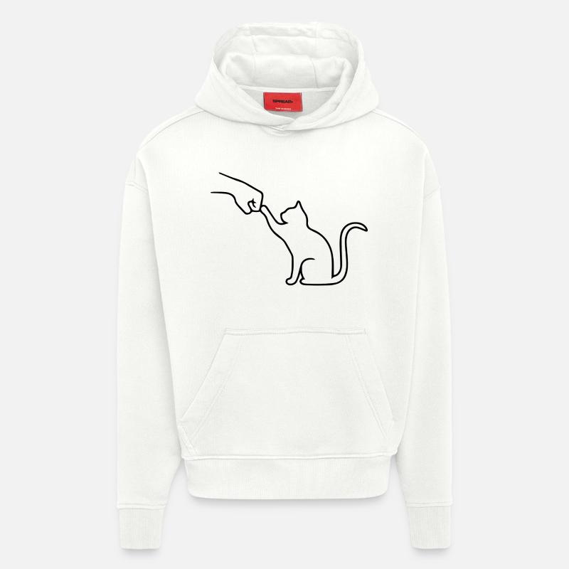 Katze Pfote Team Faust lustig - Hoodie- made by SPREAD  - OFF WHITE