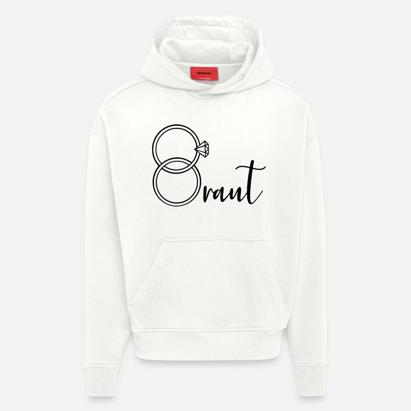 Bagues de mariée - Sweat à capuche bio épais oversize fabriqué en UE - OFF WHITE