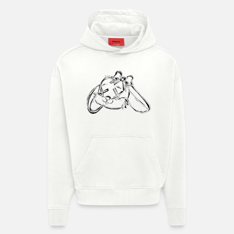 Dead Bunny Grey - Sweat à capuche bio épais oversize fabriqué en UE - OFF WHITE
