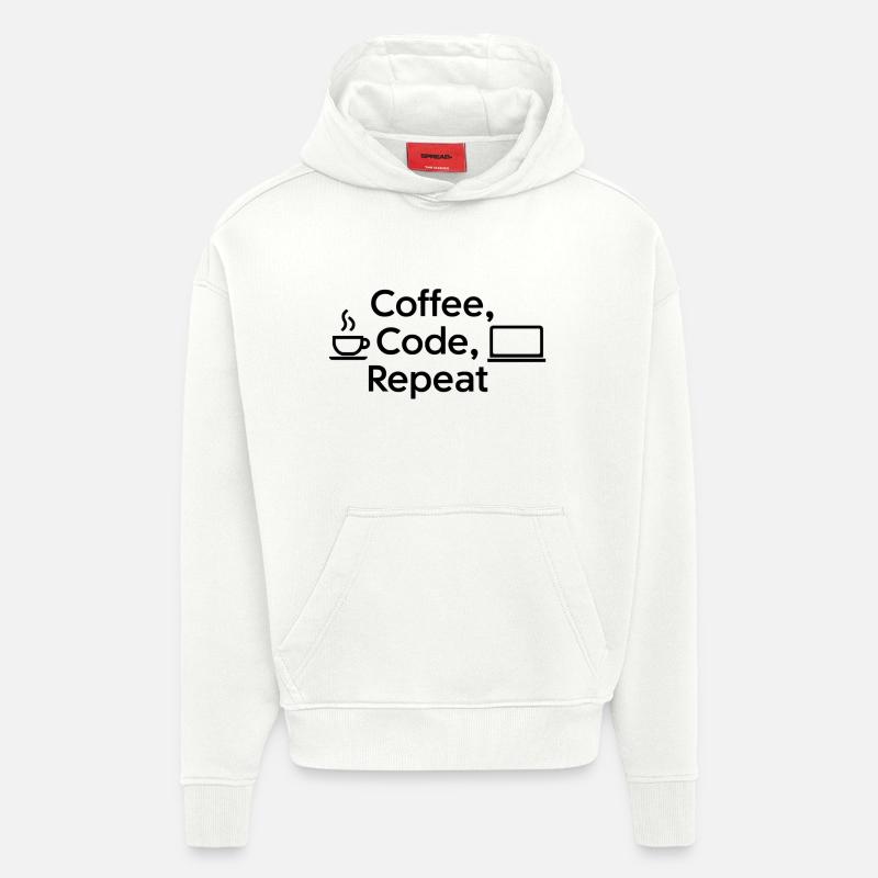 Coffee & Code: Daily Routine - Hoodie- made by SPREAD  - OFF WHITE