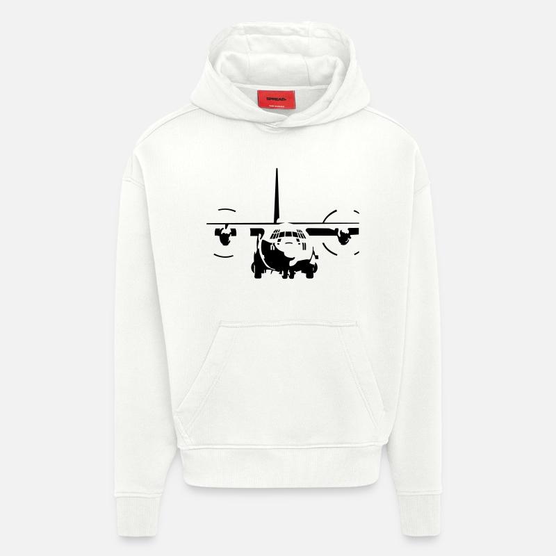 C-130 Hercules - Sweat à capuche bio épais oversize fabriqué en UE - OFF WHITE