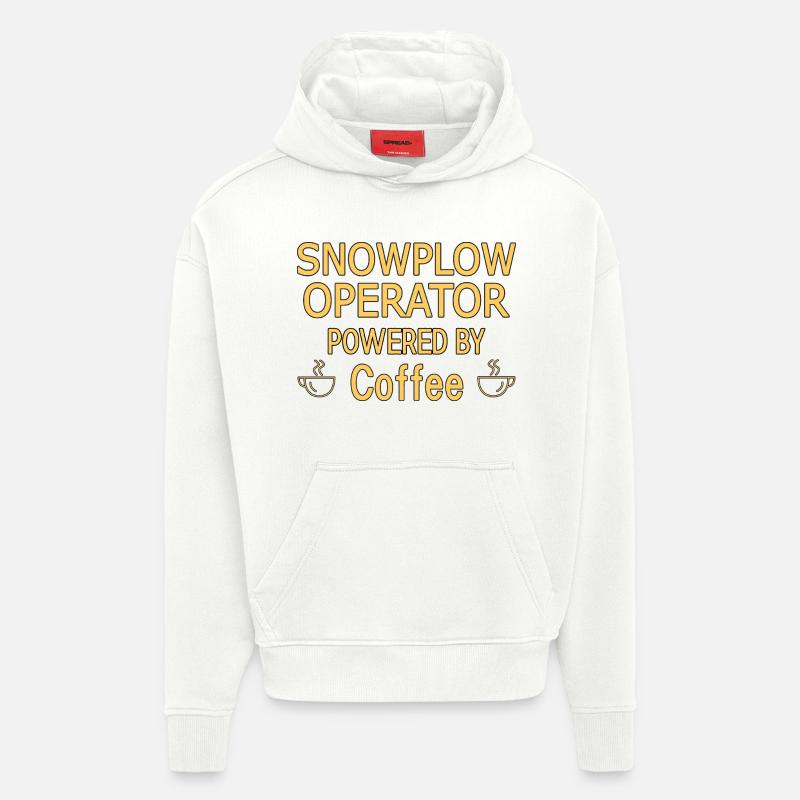 Conducteur de chasse-neige à café - Sweat à capuche bio épais oversize fabriqué en UE - OFF WHITE