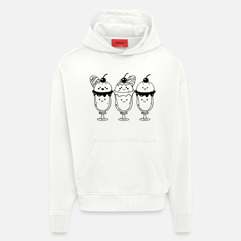 Cartoon Eisbecher - Hoodie- made by SPREAD  - OFF WHITE