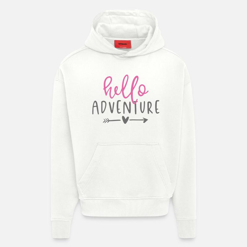 Design d'aventure  - Sweat à capuche bio épais oversize fabriqué en UE - OFF WHITE