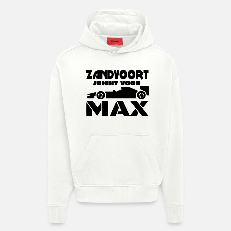 Zandvoort applaudit Max. Accélérez ! Course # - Sweat à capuche bio épais oversize fabriqué en UE - OFF WHITE