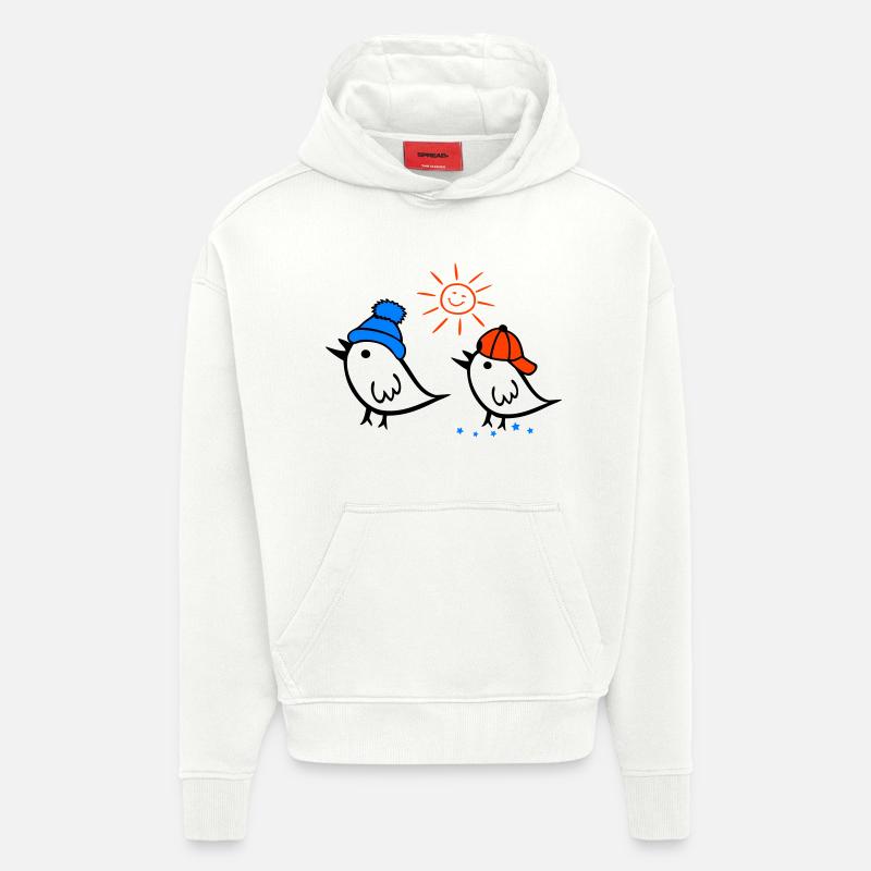 Spatz, Sonne, Frühling - Hoodie- made by SPREAD  - OFF WHITE