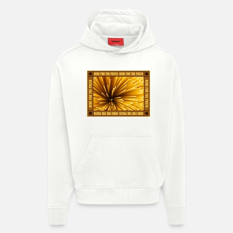 Cadre rétro Spaghetti Focus - Sweat à capuche bio épais oversize fabriqué en UE - OFF WHITE