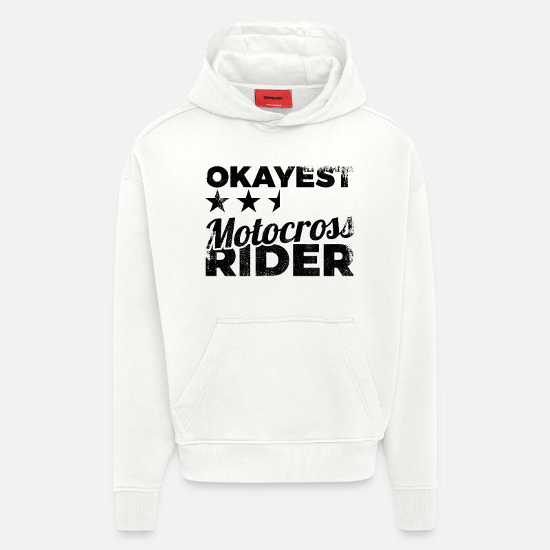 Drôle de pilote de motocross - Sweat à capuche bio épais oversize fabriqué en UE - OFF WHITE