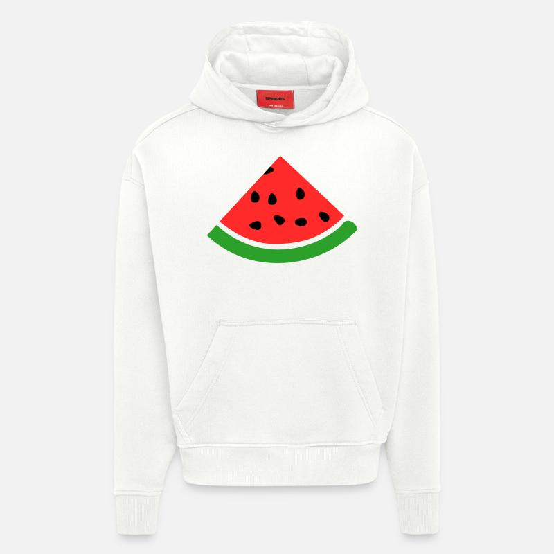 Melon pastèque - Sweat à capuche bio épais oversize fabriqué en UE - OFF WHITE