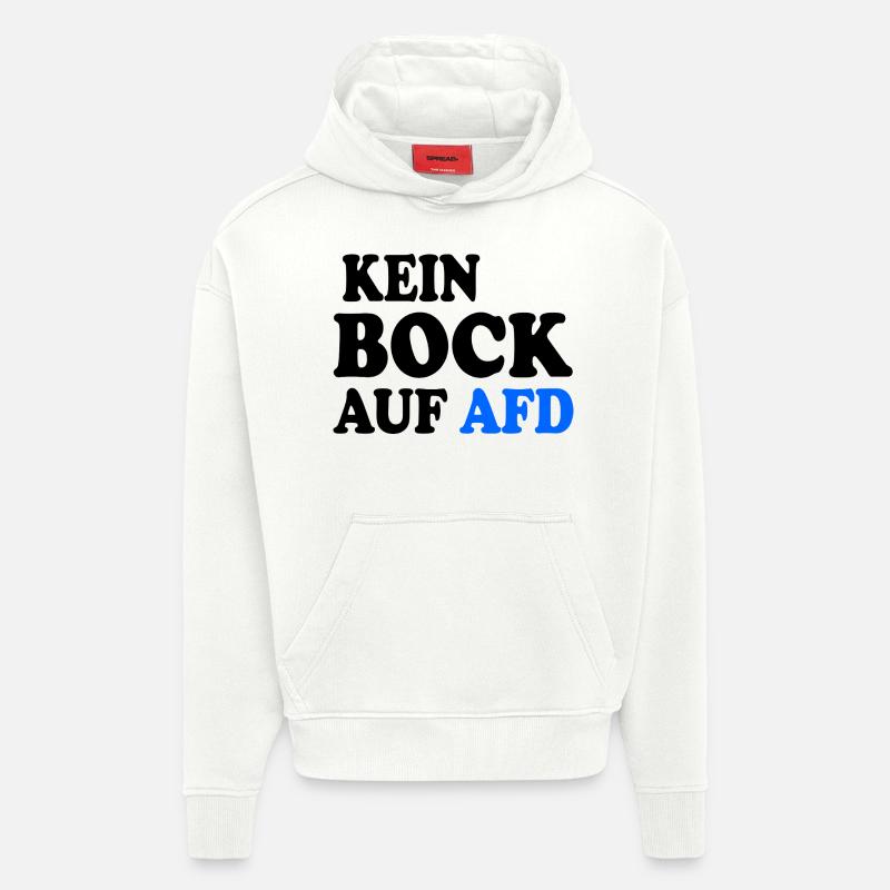 Pas de désir pour l’AfD - Sweat à capuche bio épais oversize fabriqué en UE - OFF WHITE
