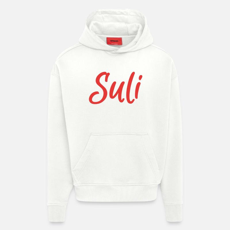Suli ( Suli ) - Sweat à capuche bio épais oversize fabriqué en UE - OFF WHITE