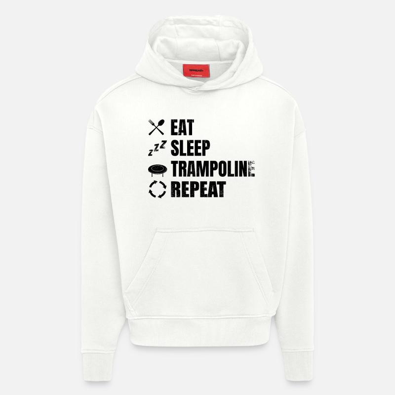 Manger Sommeil Trampoline Répéter - Sweat à capuche bio épais oversize fabriqué en UE - OFF WHITE