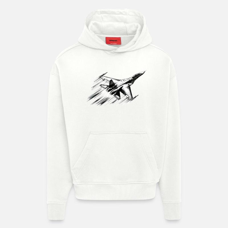 Combattant - Sweat à capuche bio épais oversize fabriqué en UE - OFF WHITE