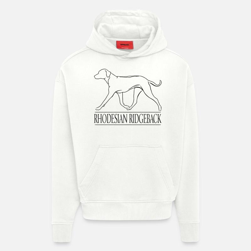 RHODESIAN RIDGEBACK chien Wilsigns - Sweat à capuche bio épais oversize fabriqué en UE - OFF WHITE