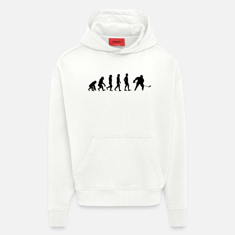 Evolution Hockey - Sweat à capuche bio épais oversize fabriqué en UE - OFF WHITE