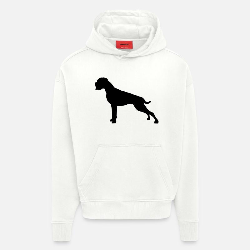 Boxer silhouette stand - Sweat à capuche bio épais oversize fabriqué en UE - OFF WHITE