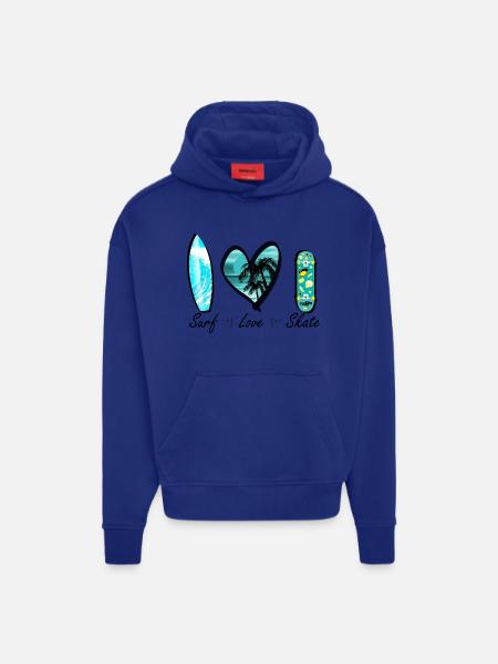surf love skate wave heart - Hoodie- made by SPREAD - OFF WHITE