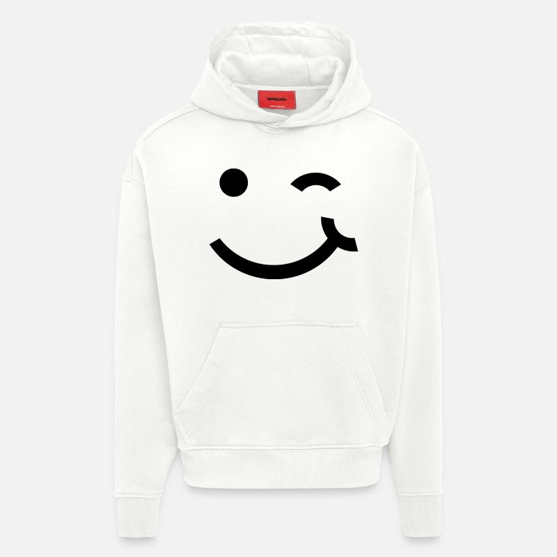 Zwinkerndes Gesicht, zwinkerndes Lächeln - Hoodie- made by SPREAD  - OFF WHITE