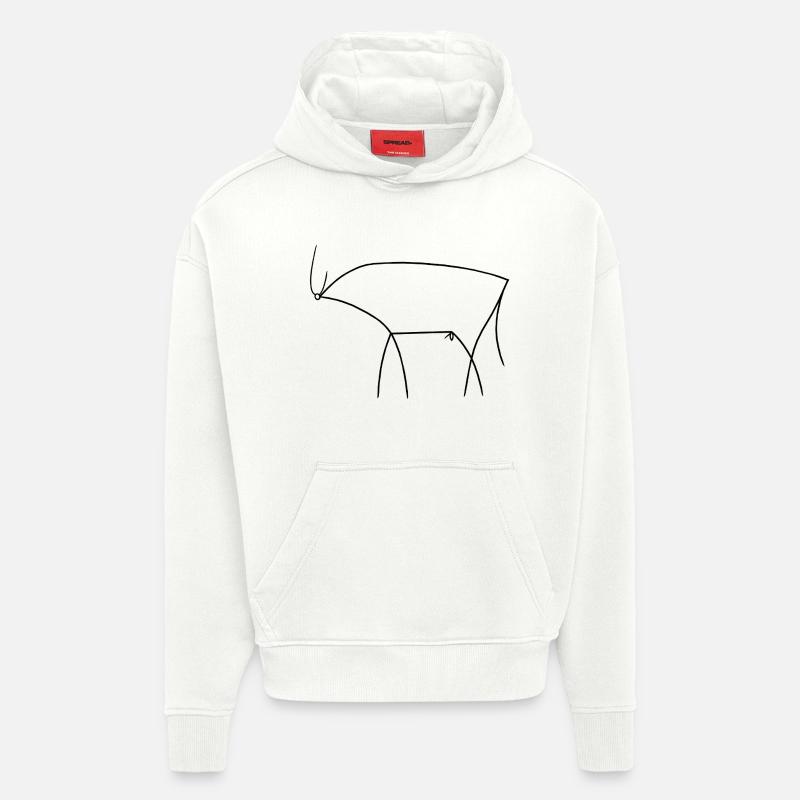 Taureau - Sweat à capuche bio épais oversize fabriqué en UE - OFF WHITE