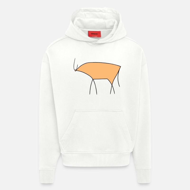 Taureau - Sweat à capuche bio épais oversize fabriqué en UE - OFF WHITE
