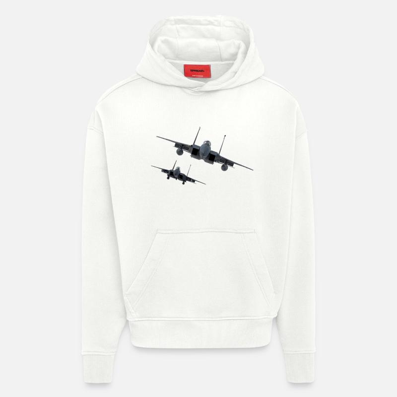 F-15 - Sweat à capuche bio épais oversize fabriqué en UE - OFF WHITE