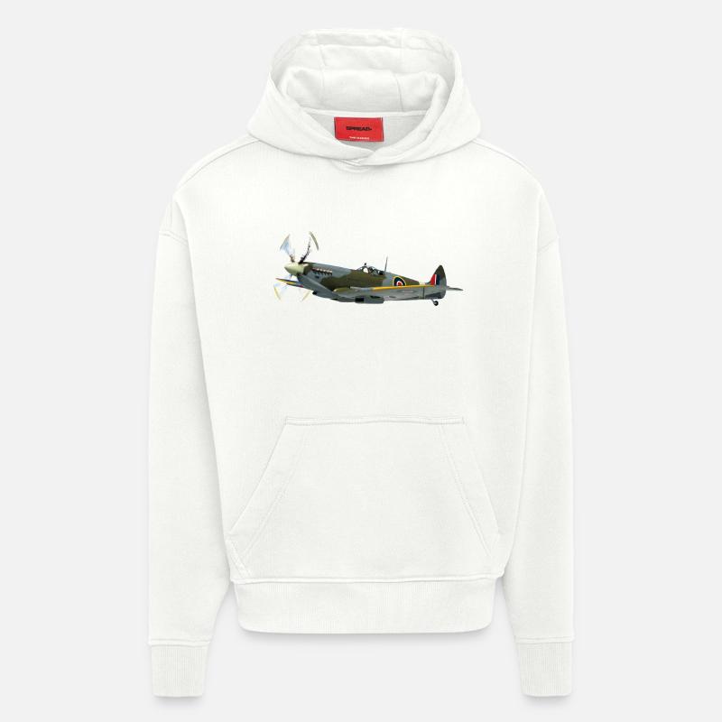 spitfire6 - Sweat à capuche bio épais oversize fabriqué en UE - OFF WHITE