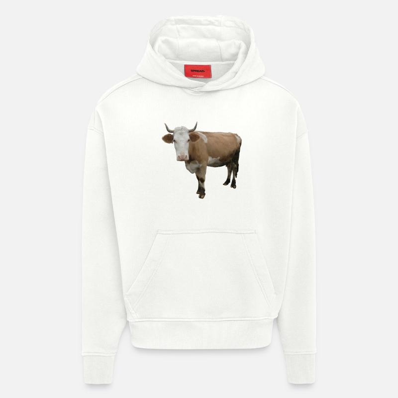 Vache - Sweat à capuche bio épais oversize fabriqué en UE - OFF WHITE