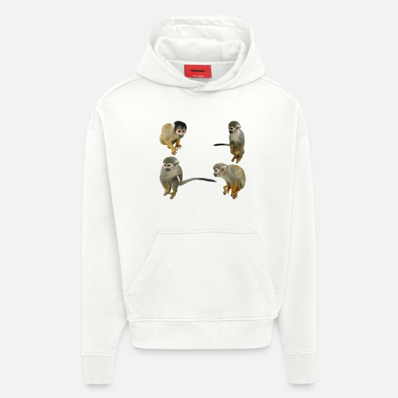 Singes - Sweat à capuche bio épais oversize fabriqué en UE - OFF WHITE