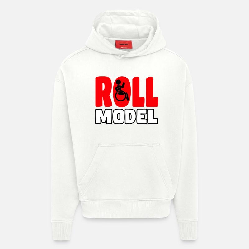 Jeder Rollstuhlfahrer ist ein Rollenmodell* - Hoodie- made by SPREAD - OFF WHITE
