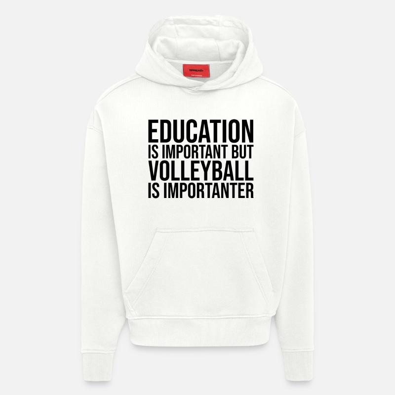 volley-ball - Sweat à capuche bio épais oversize fabriqué en UE - OFF WHITE
