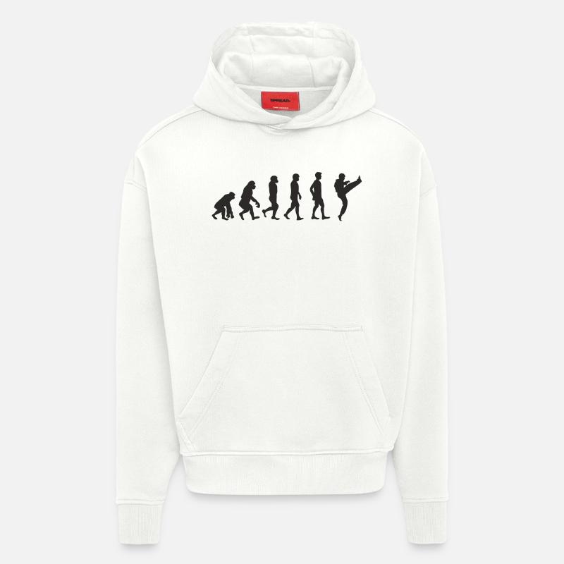 Evolution Karate - Sweat à capuche bio épais oversize fabriqué en UE - OFF WHITE