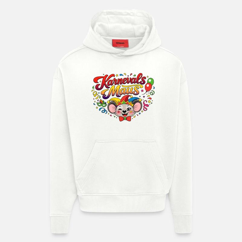 Costume de la souris de carnaval - Sweat à capuche bio épais oversize fabriqué en UE - OFF WHITE