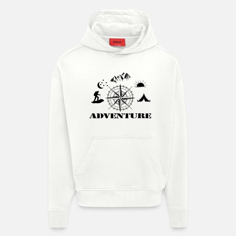 Aventure - Sweat à capuche bio épais oversize fabriqué en UE - OFF WHITE