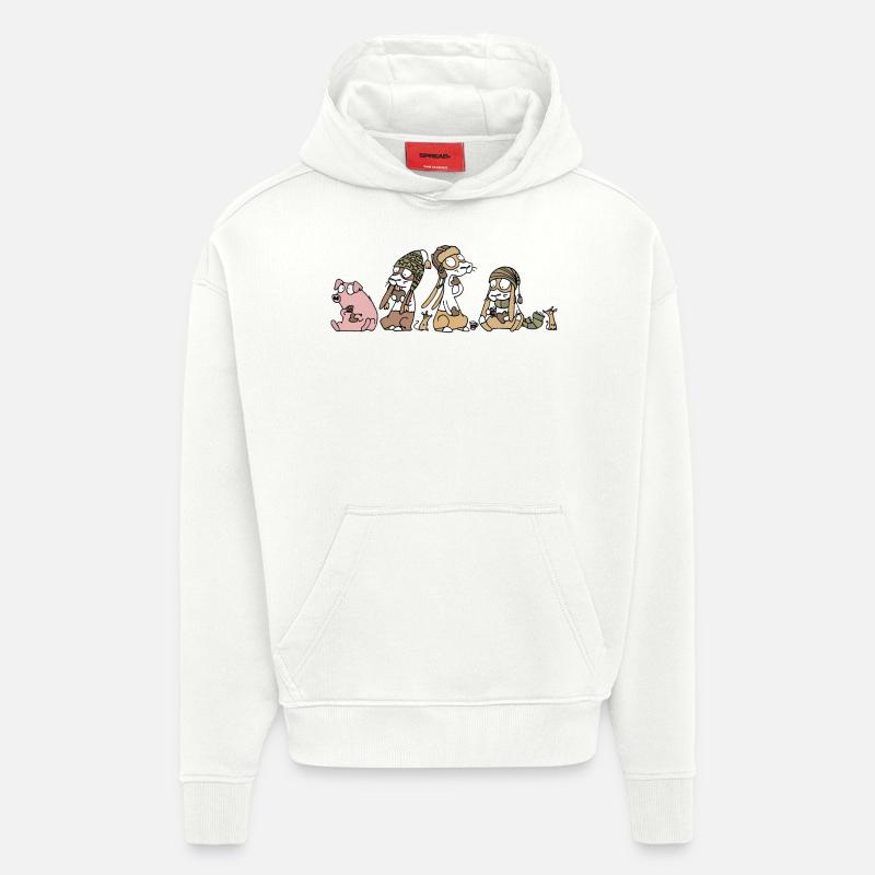 Pepparkakor - Sweat à capuche bio épais oversize fabriqué en UE - OFF WHITE