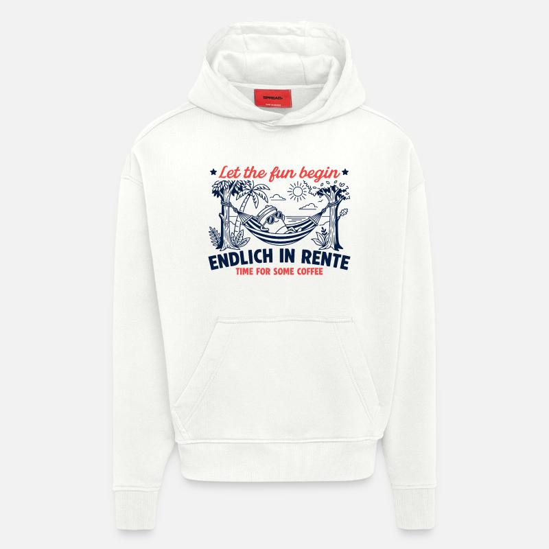 Endlich in Rente Retro Kaffee - Hoodie- made by SPREAD - OFF WHITE