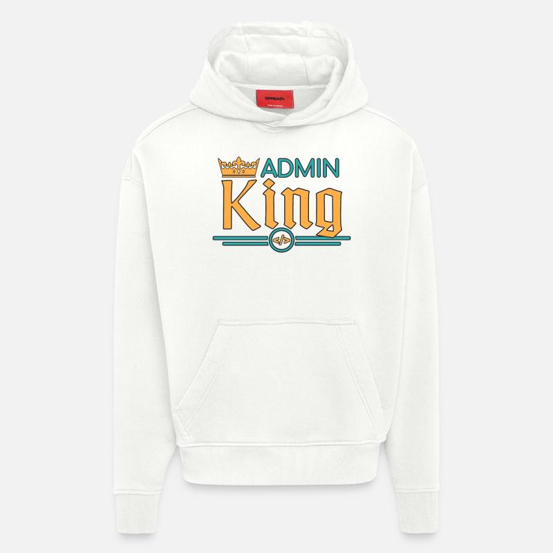 Admin King Administrateur - Sweat à capuche bio épais oversize fabriqué en UE - OFF WHITE