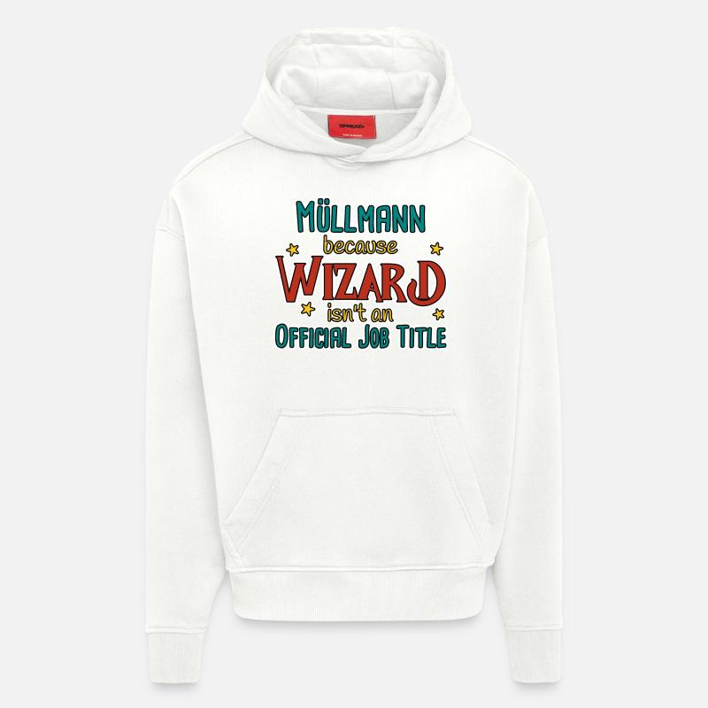 Sorcier de l’éboueur - Sweat à capuche bio épais oversize fabriqué en UE - OFF WHITE