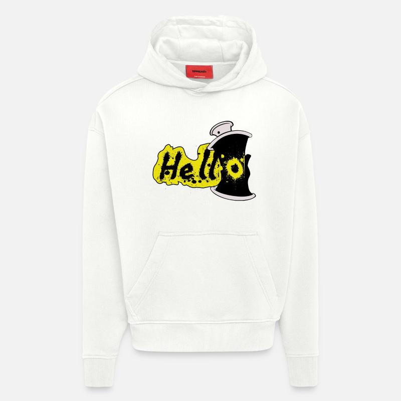 Hallo Spray Effekt - Hoodie- made by SPREAD  - OFF WHITE