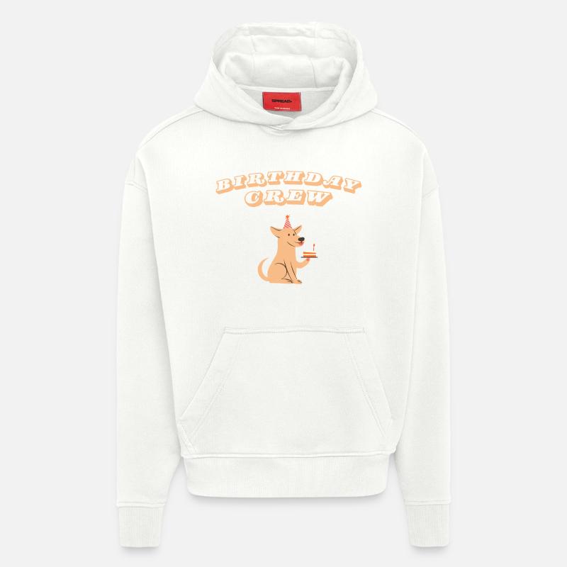 Équipe d’anniversaire - Sweat à capuche bio épais oversize fabriqué en UE - OFF WHITE