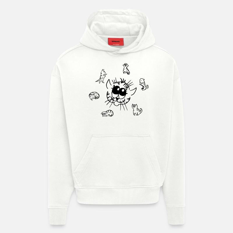 Sun chats incroyablement doux - Sweat à capuche bio épais oversize fabriqué en UE - OFF WHITE
