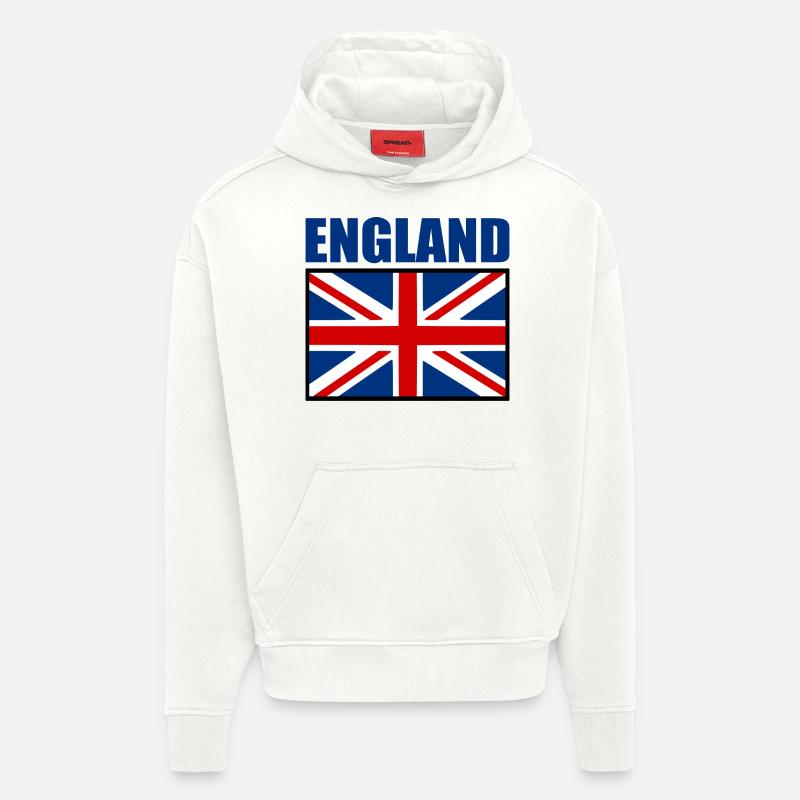 angleterre - Sweat à capuche bio épais oversize fabriqué en UE - OFF WHITE