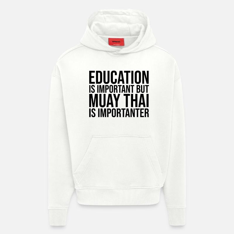 Muay Thaï - Sweat à capuche bio épais oversize fabriqué en UE - OFF WHITE