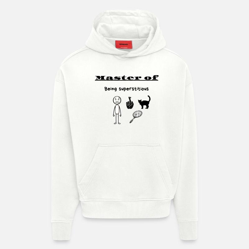 Maître de la superstition - Sweat à capuche bio épais oversize fabriqué en UE - OFF WHITE