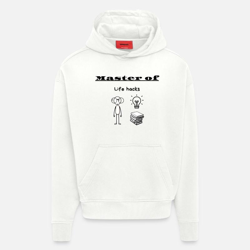 Astuces de Maître de la Vie - Sweat à capuche bio épais oversize fabriqué en UE - OFF WHITE