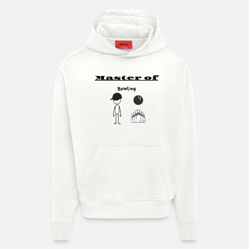 Maître du bowling - Sweat à capuche bio épais oversize fabriqué en UE - OFF WHITE