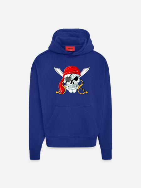 Pirate Skull with Swords Jolly Roger Design - Hoodie- made by SPREAD  - OFF WHITE