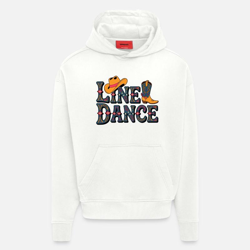 Line Dance Western Muster - Hoodie- made by SPREAD  - OFF WHITE