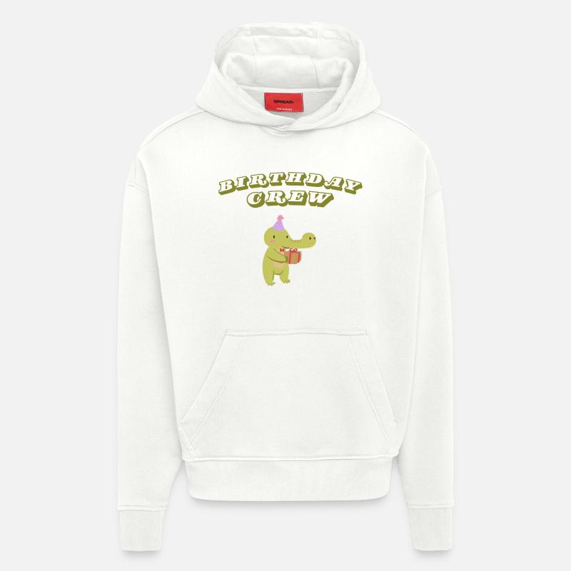 Équipe d’anniversaire - Sweat à capuche bio épais oversize fabriqué en UE - OFF WHITE