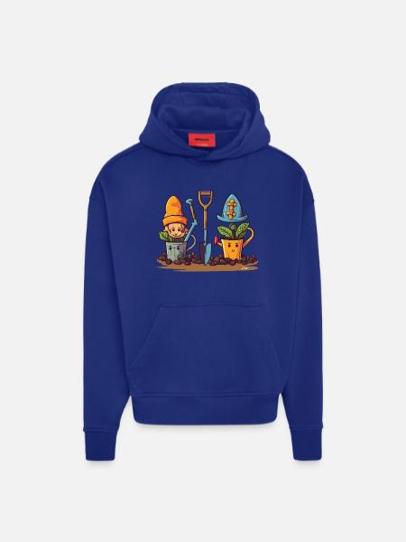 Gartenfreunde: Gnome in Töpfen - Hoodie- made by SPREAD  - OFF WHITE