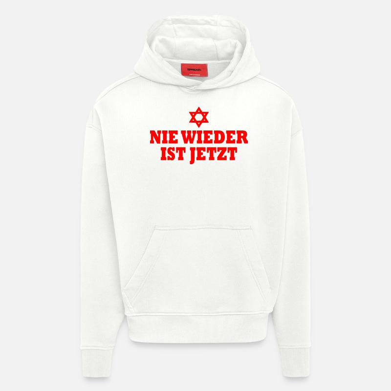 Plus jamais, c’est maintenant - Sweat à capuche bio épais oversize fabriqué en UE - OFF WHITE